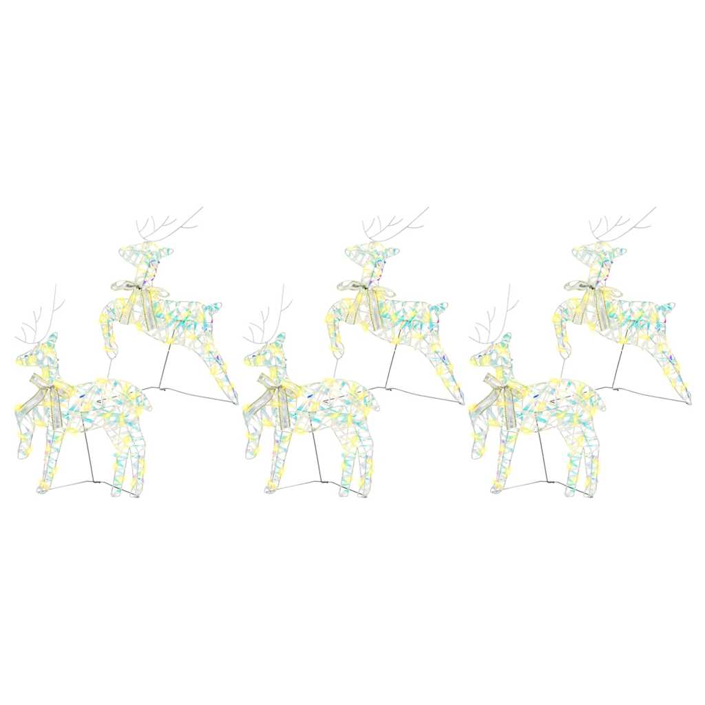 LED Reinsdyr med 180 LED 6 pcs Flerfarget 64 x 42 x 15 cm PET