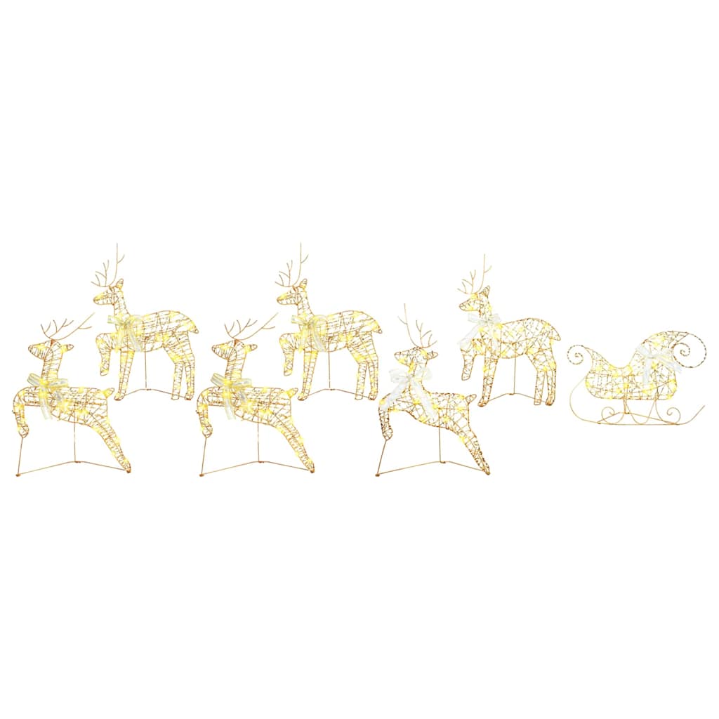 LED Reinsdyr med 40 LED 7 pcs Gull PET