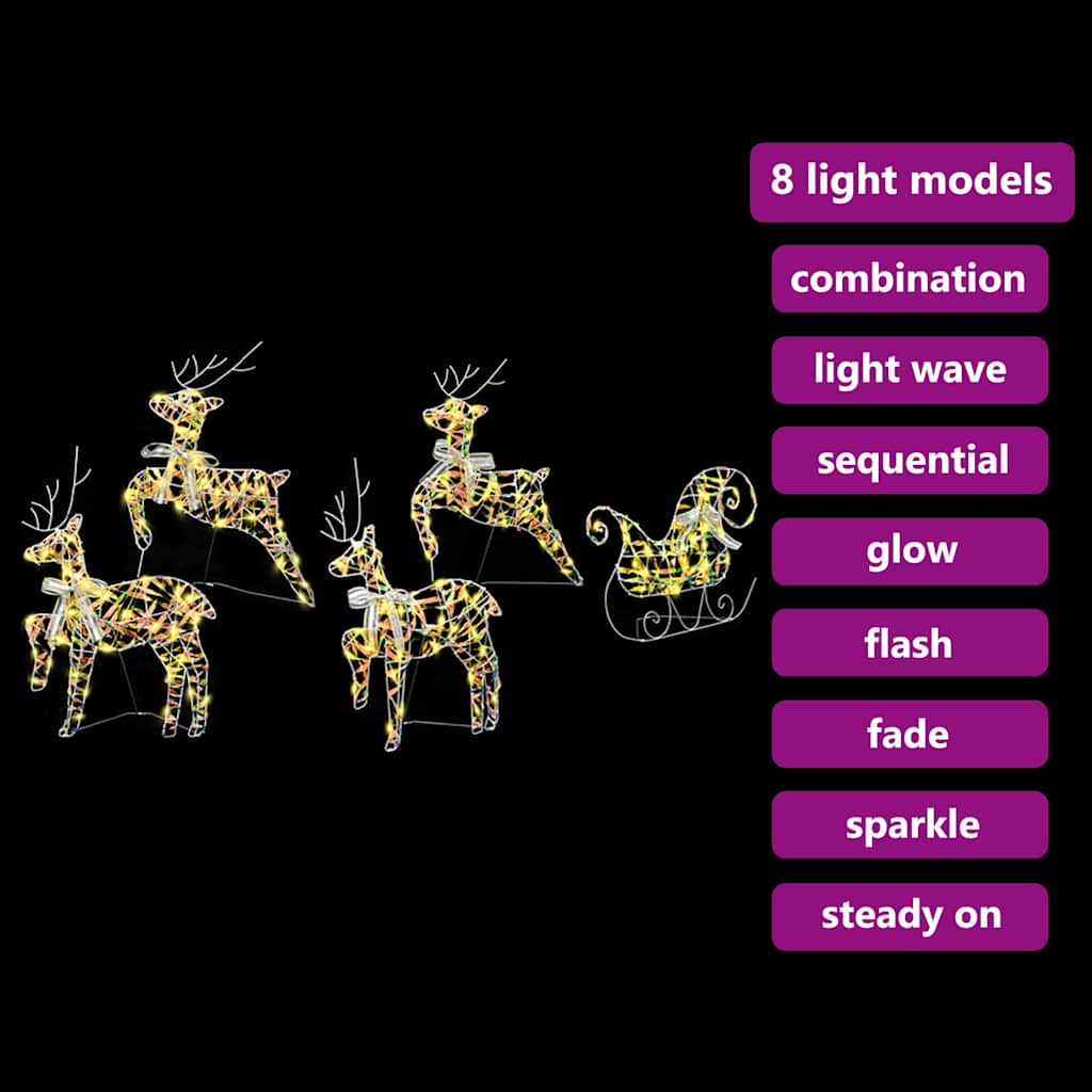 LED Reinsdyr med 40 LED 5 pcs Flerfarget PET