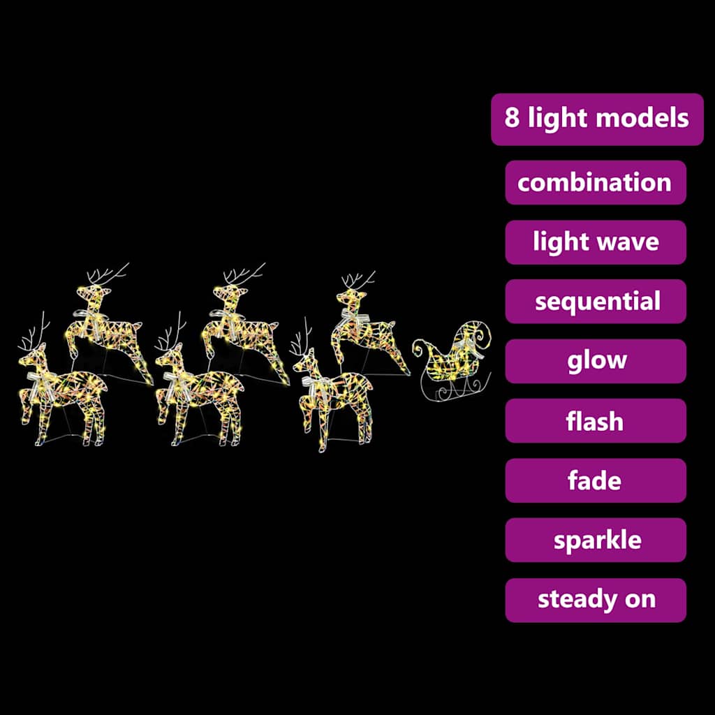 LED Reinsdyr med 40 LED 7 pcs Flerfarget PET