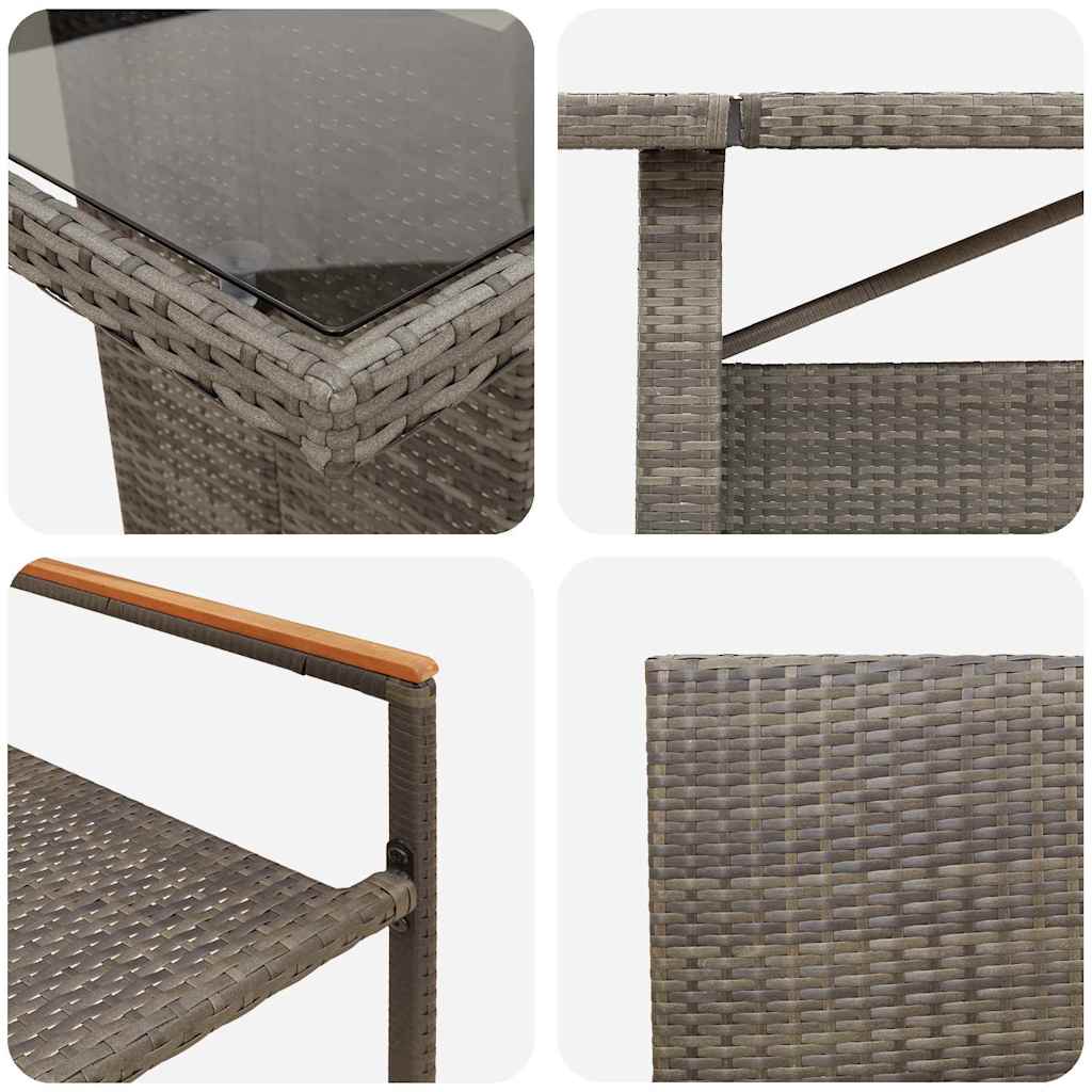 Hage Spisegruppe 9 pcs Grå 8-seter Poly Rotting