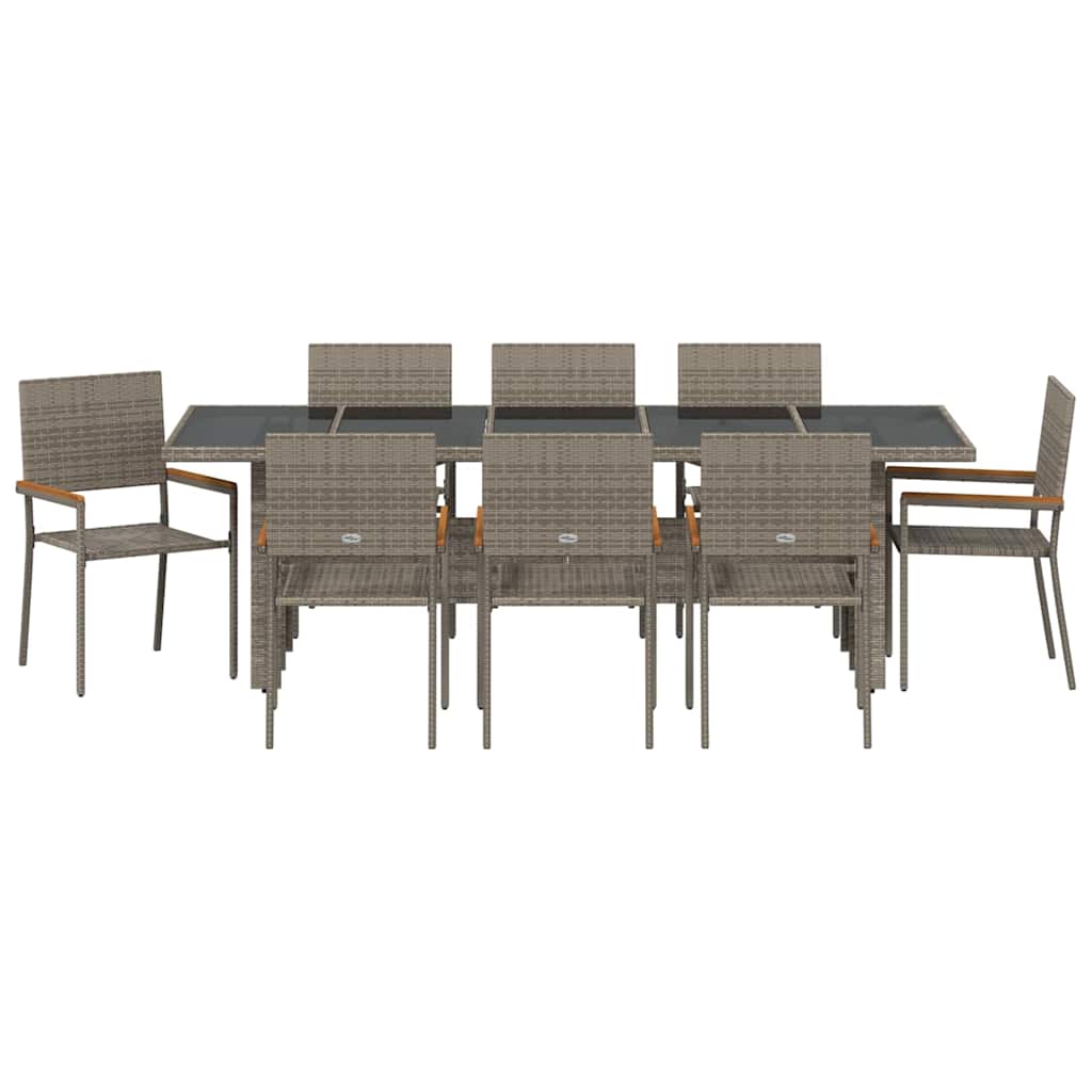 Hage Spisegruppe 9 pcs Grå 8-seter Poly Rotting