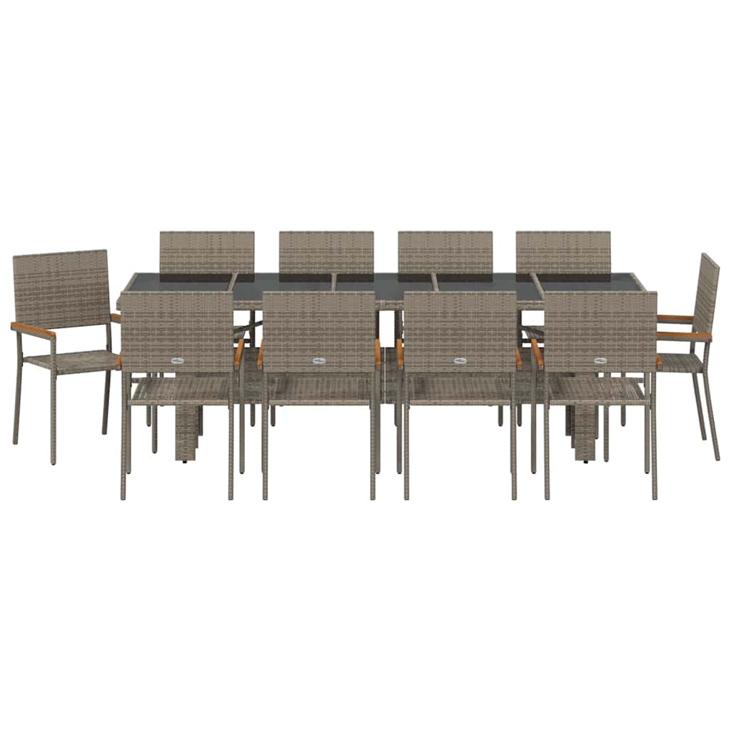 Hage Spisegruppe 11 pcs Grå Stor Poly Rotting