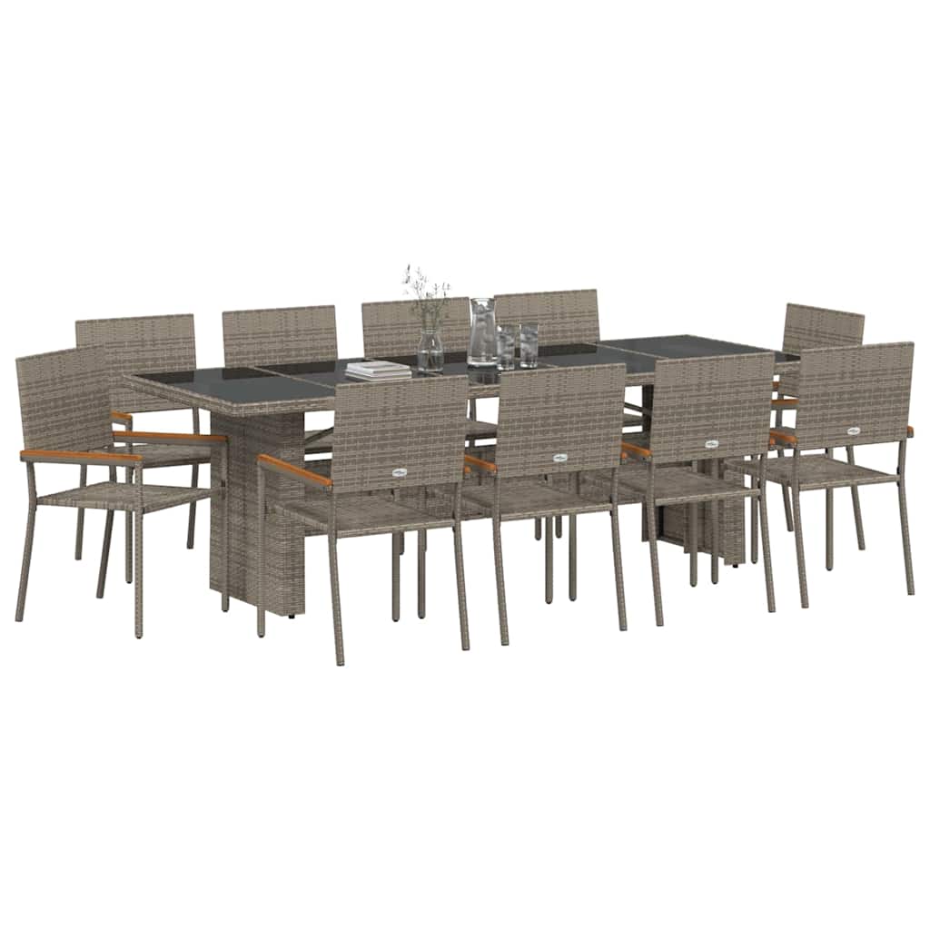 Hage Spisegruppe 11 pcs Grå Stor Poly Rotting