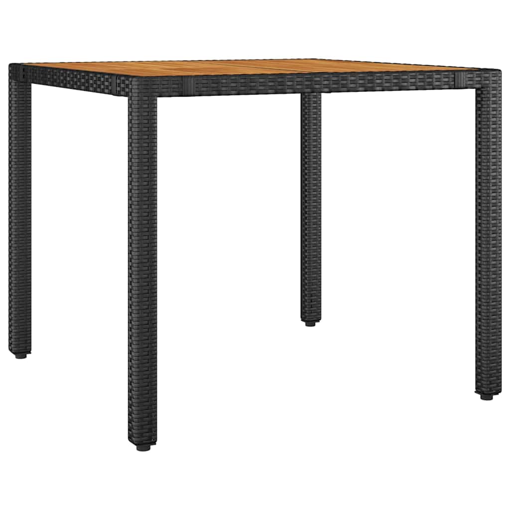 3 Delers Hage Spisegruppe Svart Poly Rattan Akacia