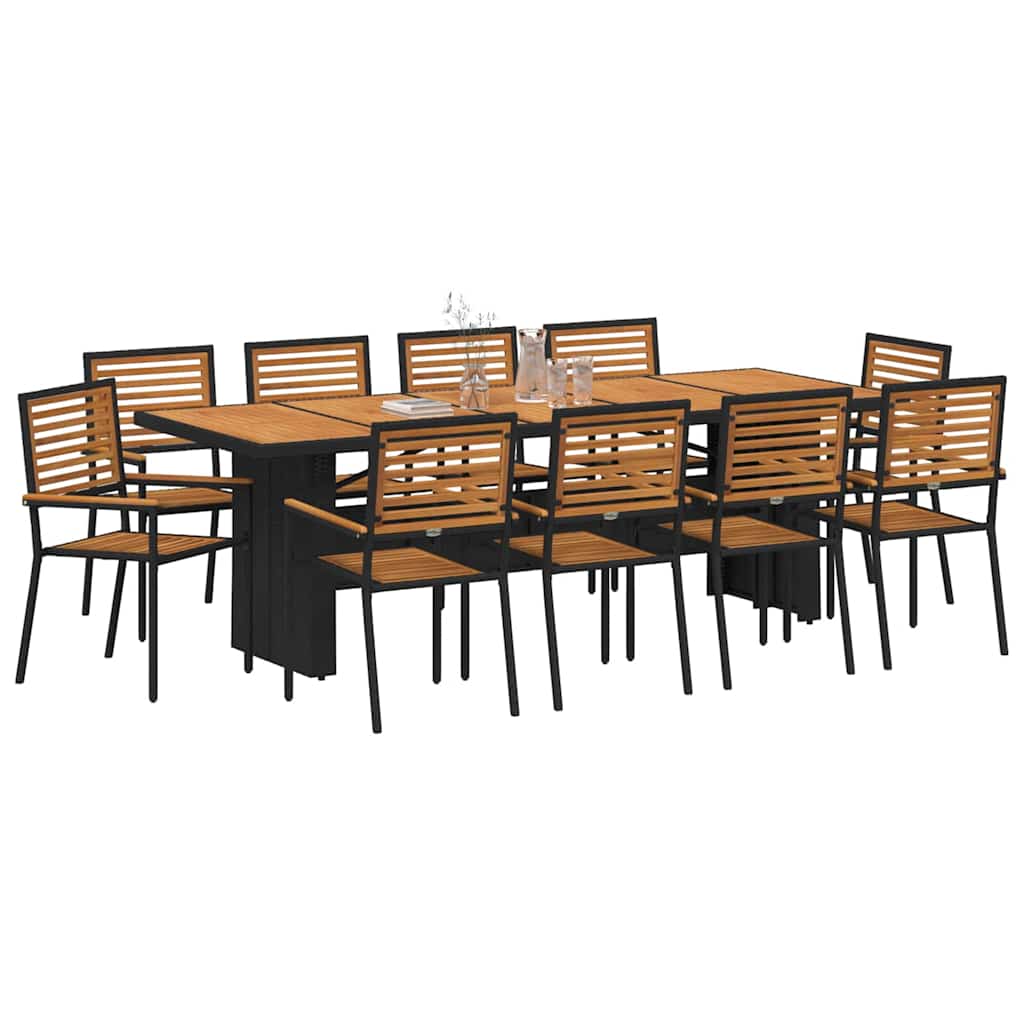 Hage Spisegruppe 11 pcs Svart 240 x 90 x 75 cm polyrotting