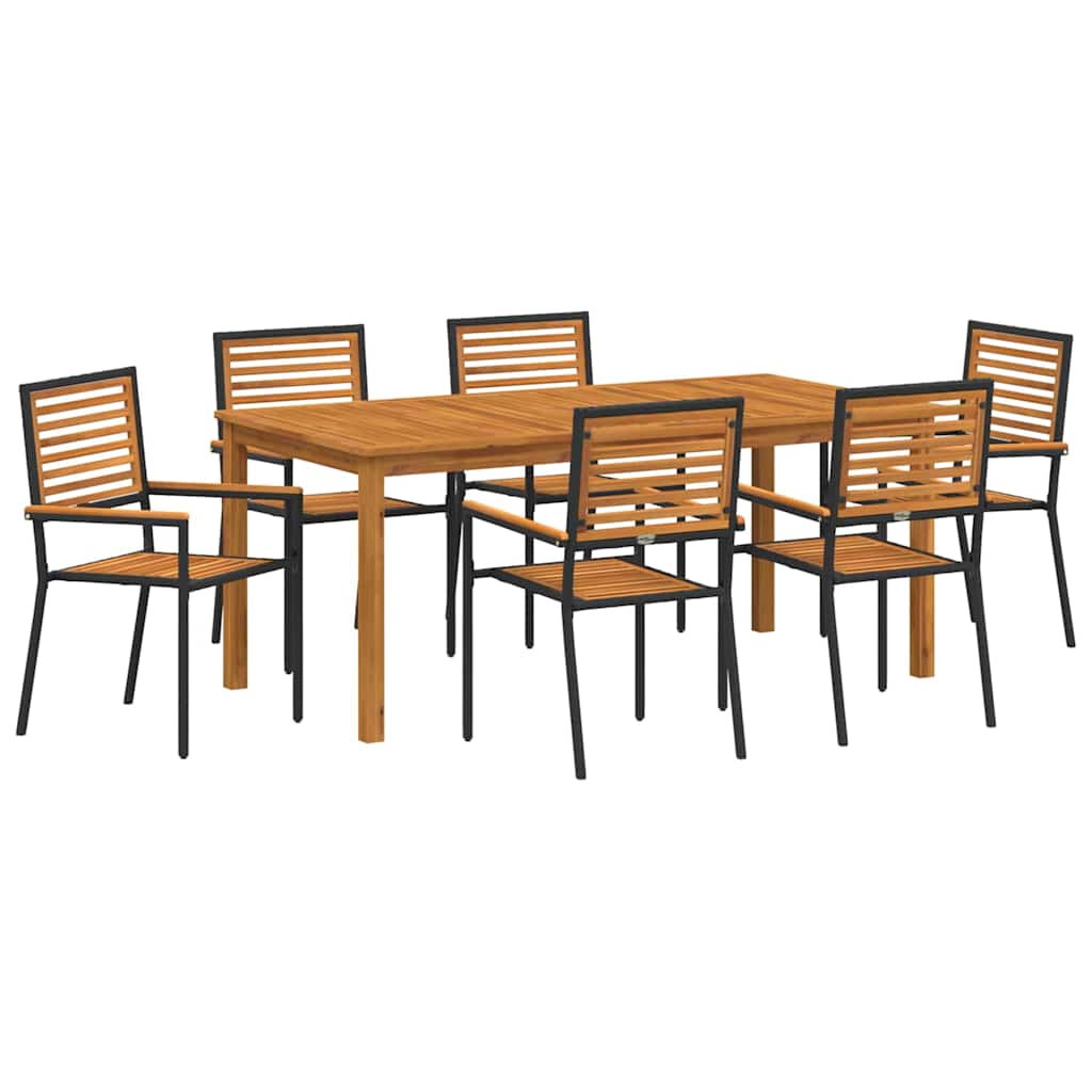 Hage Spisegruppe 7 pcs Svart Poly rattan