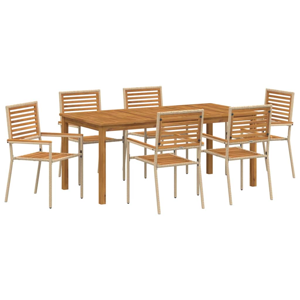 Hage Spisegruppe 7 pcs Beige Poly rattan