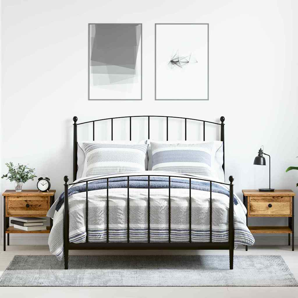 Nattbord med skuff 2 pcs Gammelt tre 40 x 42 x 45 cm