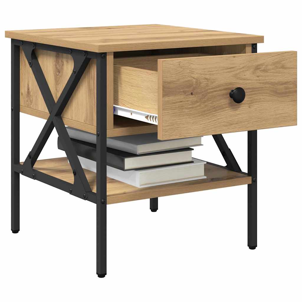 Nattbord med skuff 2 pcs artisan eik 40 x 42 x 45 cm