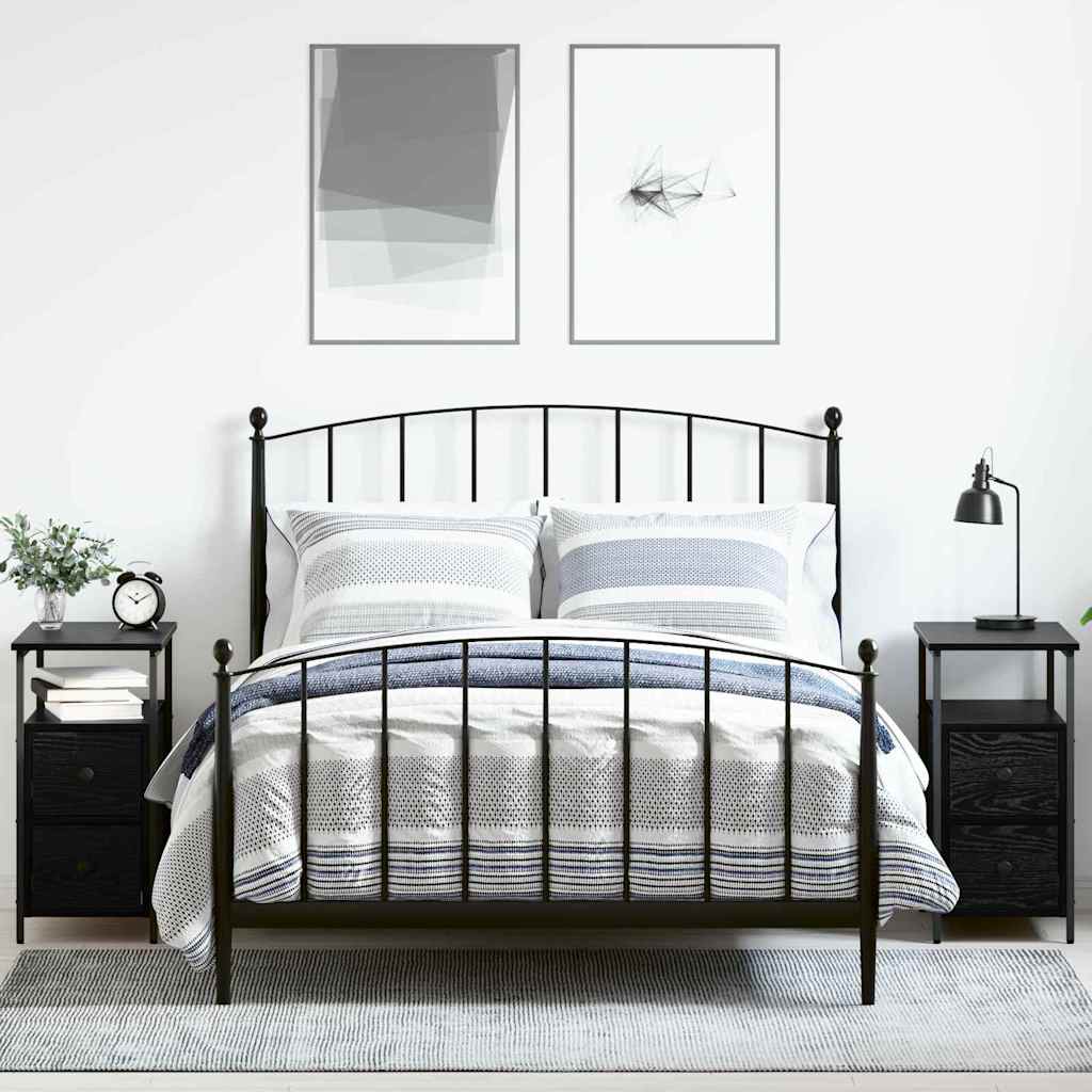 Nattbordskap 2 pcs Svart eik 30 x 60 x 60 cm Konstruert tre