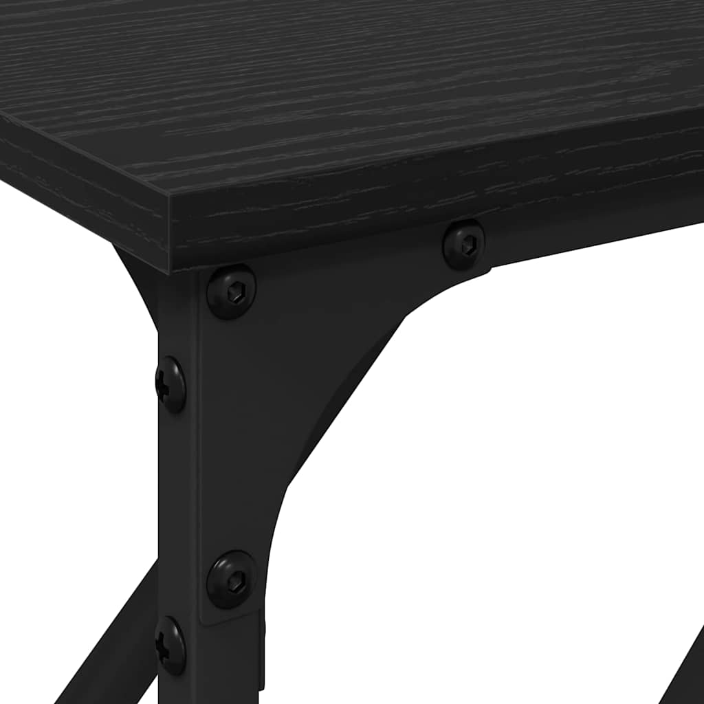 Konsollbord Svart Eik 180x23x75 cm Ingeniørtre