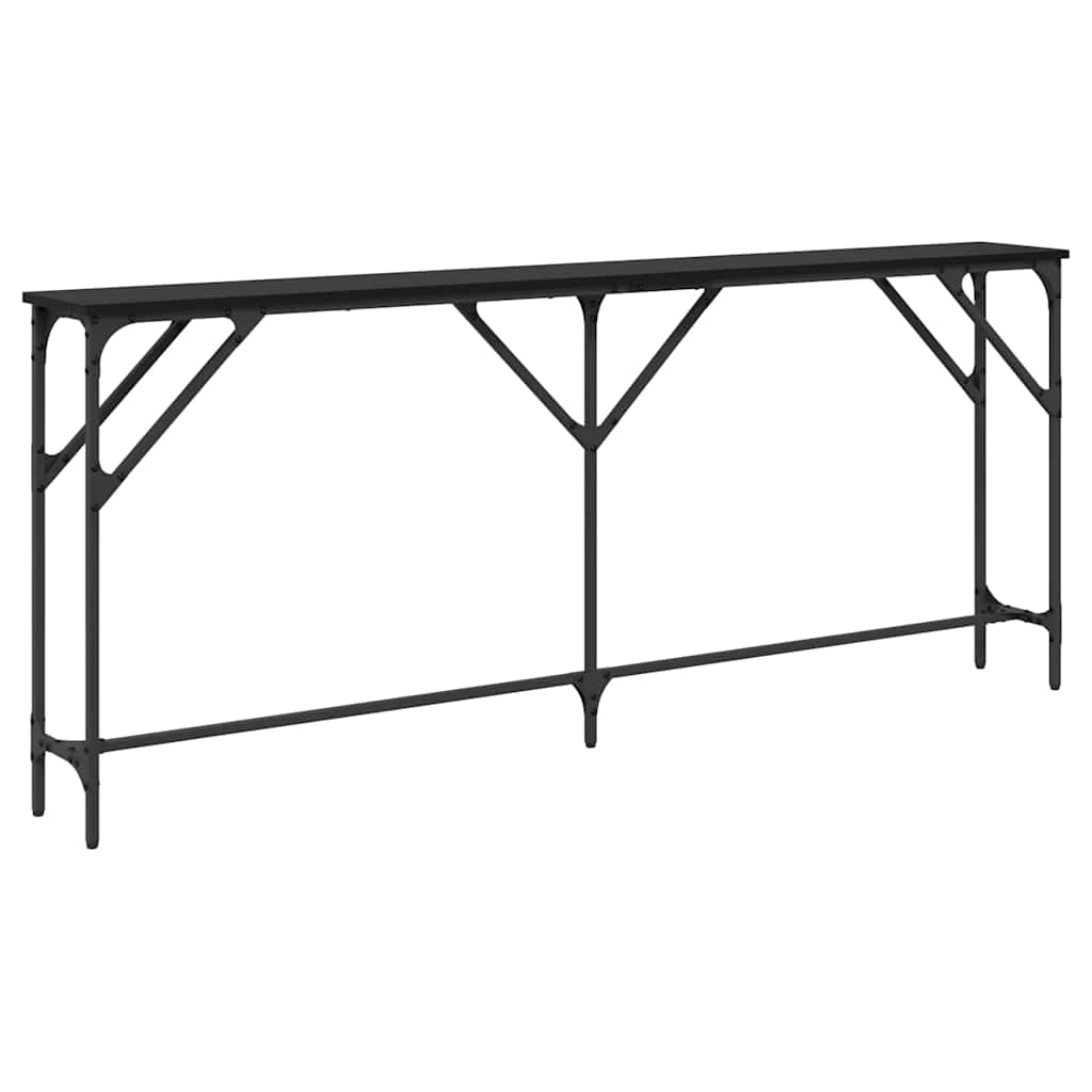 Konsollbord Svart Eik 180x23x75 cm Ingeniørtre