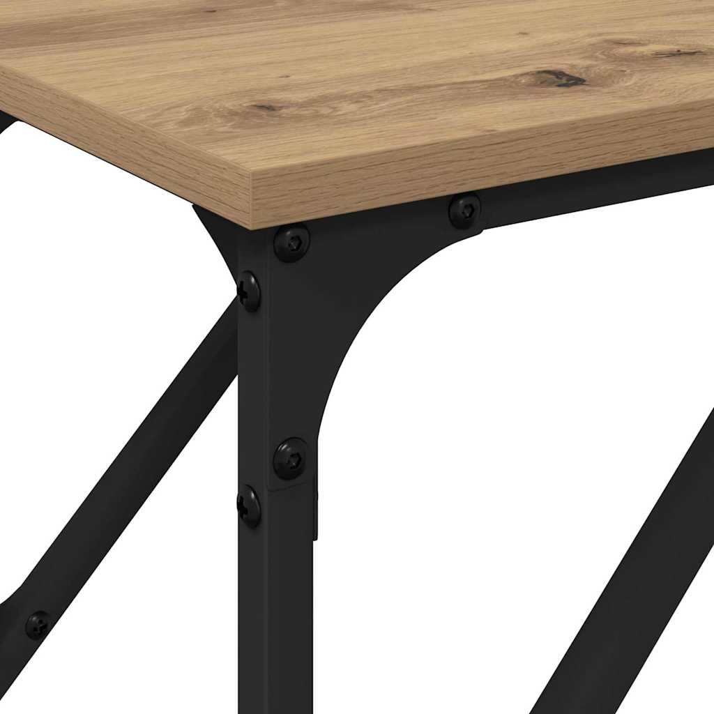 Konsollbord Håndlaget Eik 200x29x75 cm Behandlet Tre