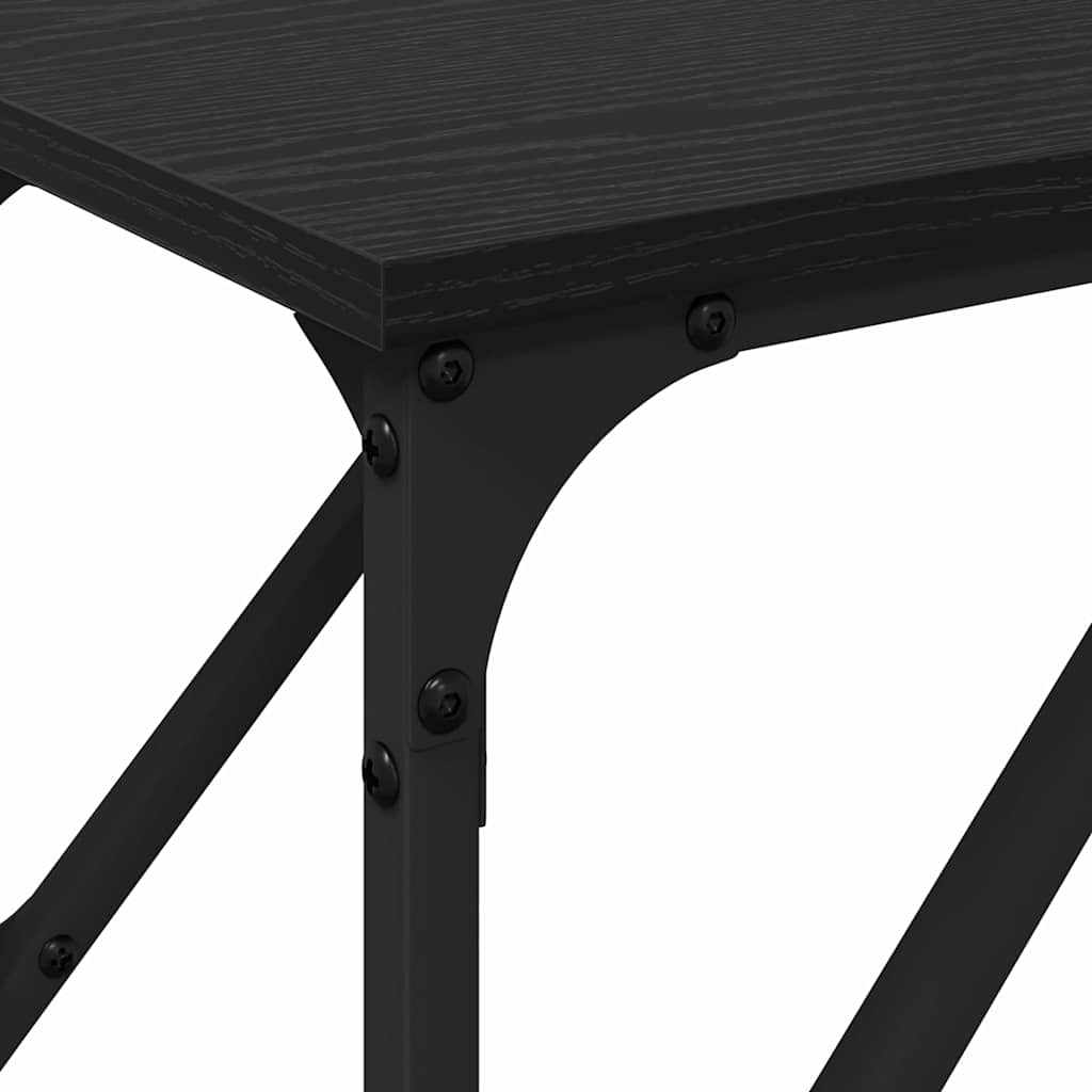 Konsollbord Svart eik 200x29x75 cm Konstruert tre
