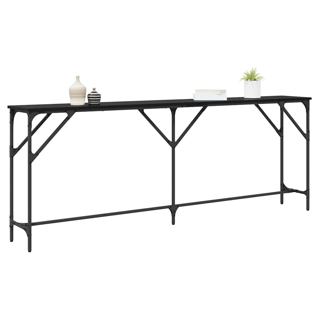 Konsollbord Svart eik 200x29x75 cm Konstruert tre
