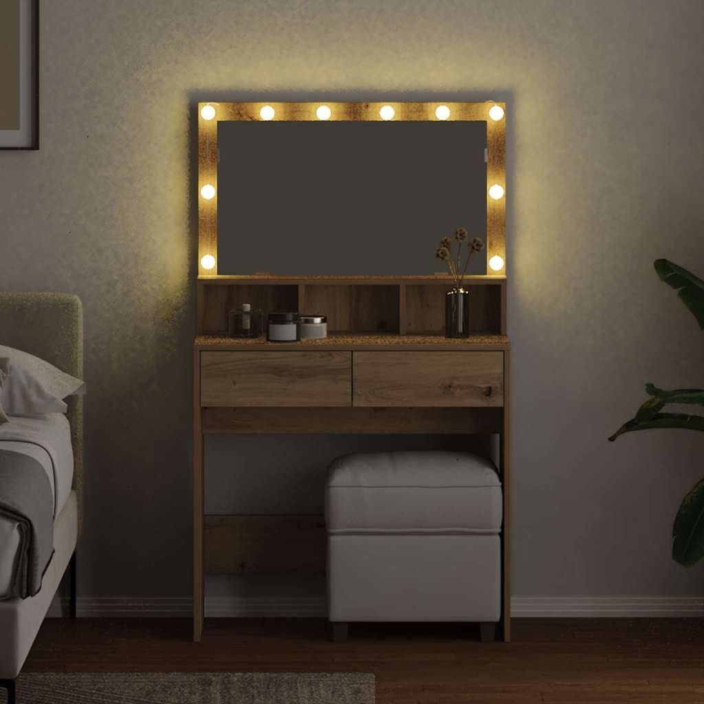 Sminkebord artisan eik 80 x 41 x 134.5 cm Konstruert tre