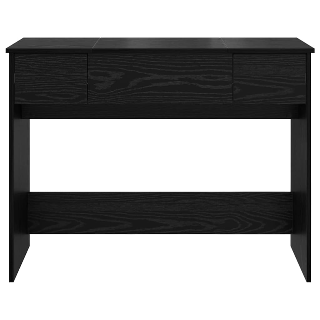Sminkebord med speil Svart Eik 100x45x76 cm
