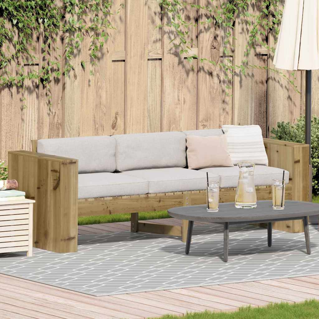 Hagemøbelsofa grønn 185.5 x 60 x 62 cm Imprignerte furu