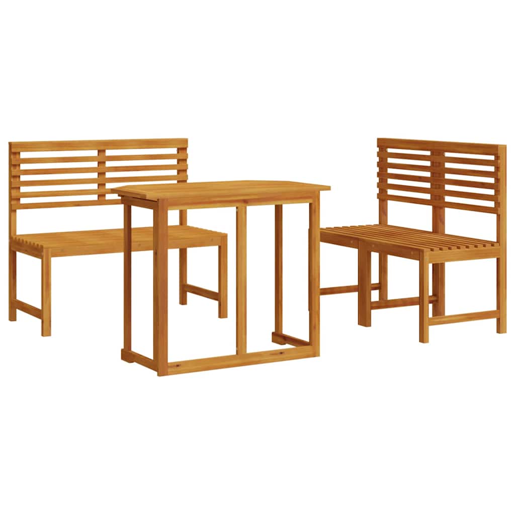 Hage Bistro Sett 3 pcs Brun heltre akasie
