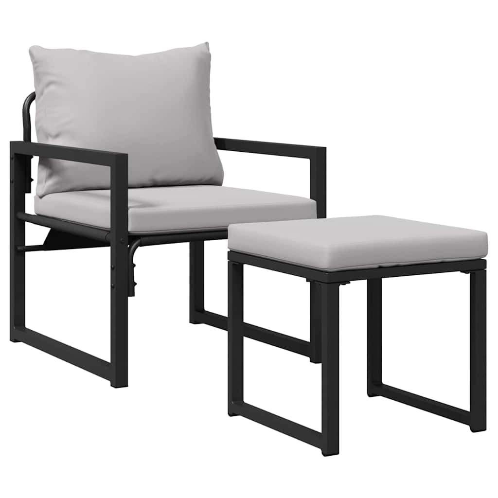 Hagesofa Set 4 pcs Svart 61 x 72.5 x 71 cm Stål