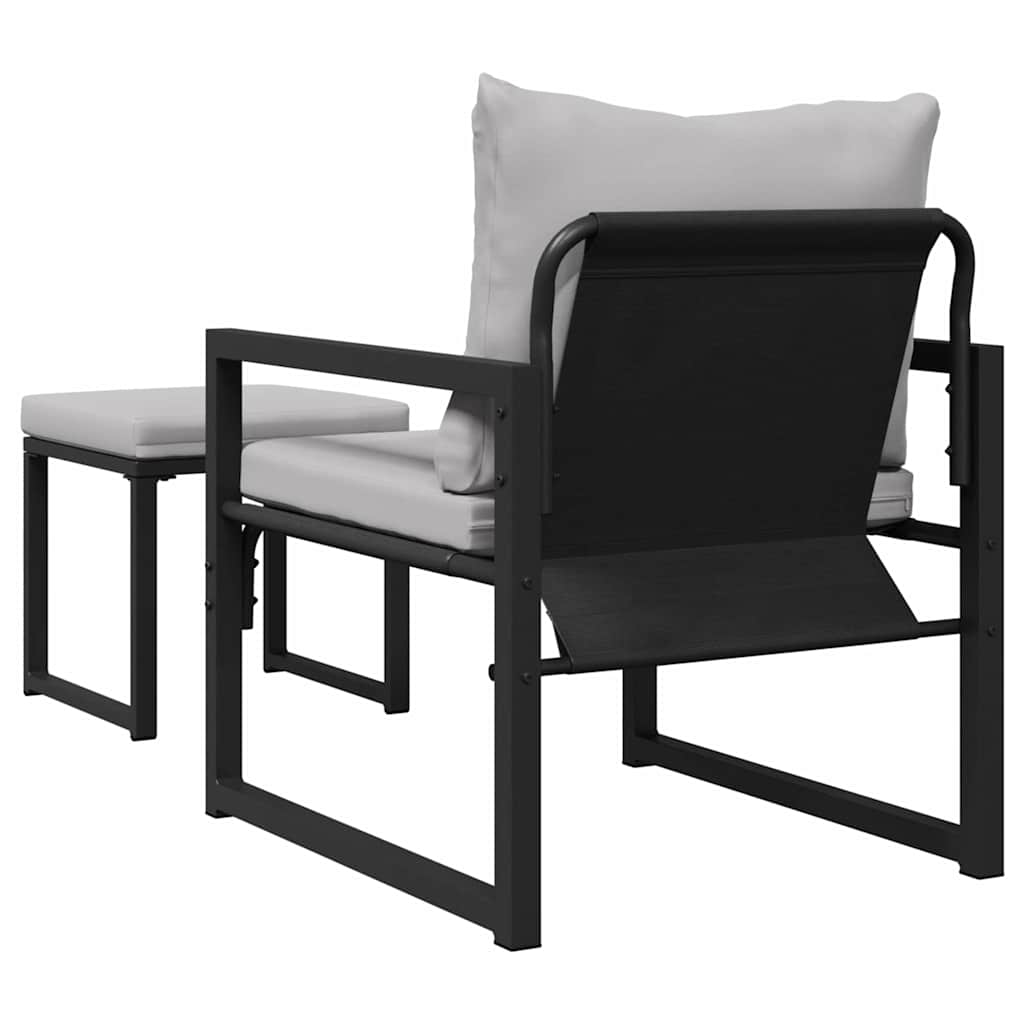 Hagesofa Set 4 pcs Svart 61 x 72.5 x 71 cm Stål