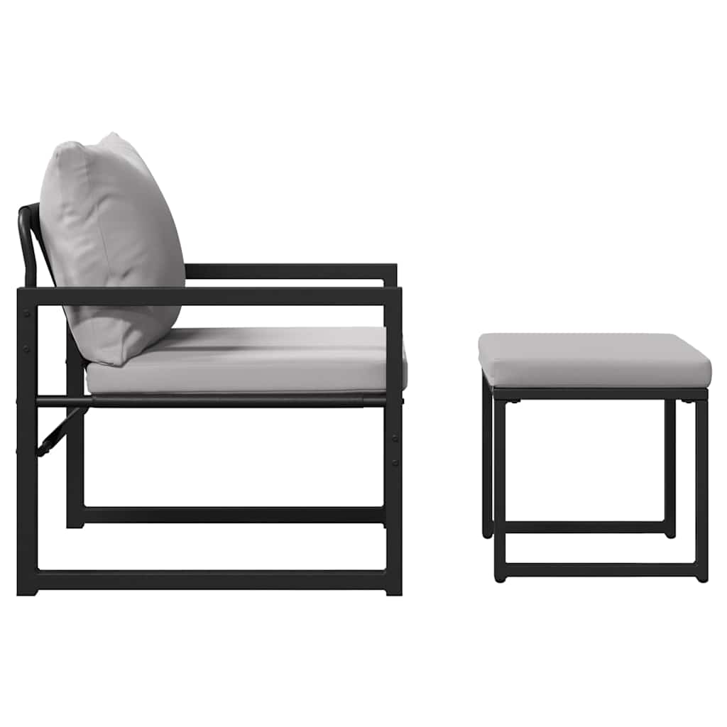 Hagesofa Set 4 pcs Svart 61 x 72.5 x 71 cm Stål