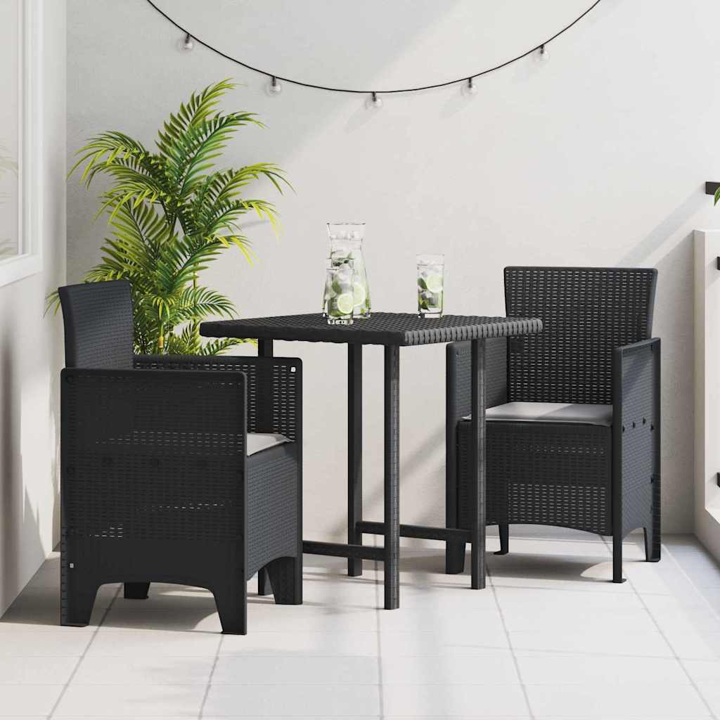 Hagemøbler med Puter 2 stk Antrasitt Poly Rattan