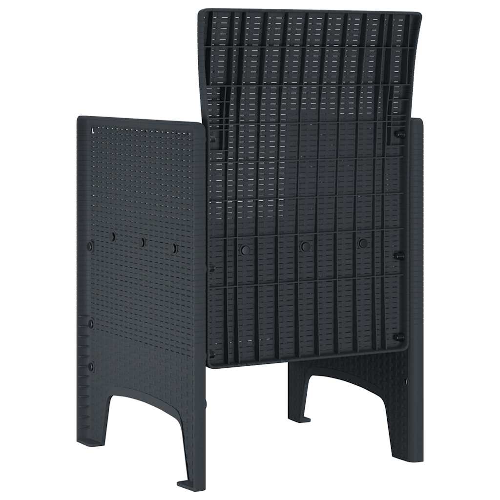 Hagemøbler med Puter 2 stk Antrasitt Poly Rattan