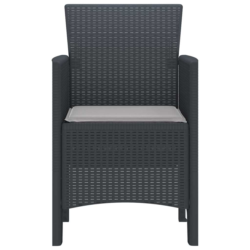 Hagemøbler med Puter 2 stk Antrasitt Poly Rattan