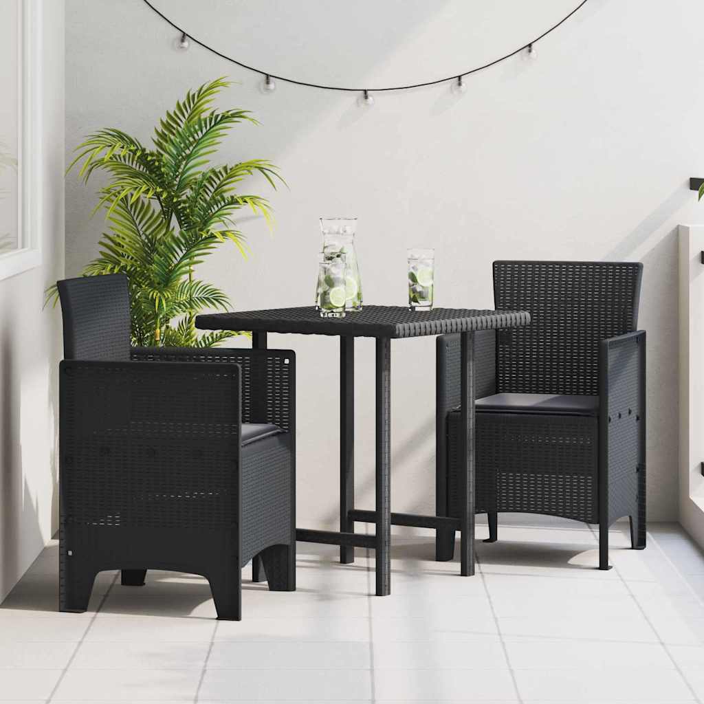 Hage Stol 2 pcs Antrasitt 53 x 49 x 85 cm PP