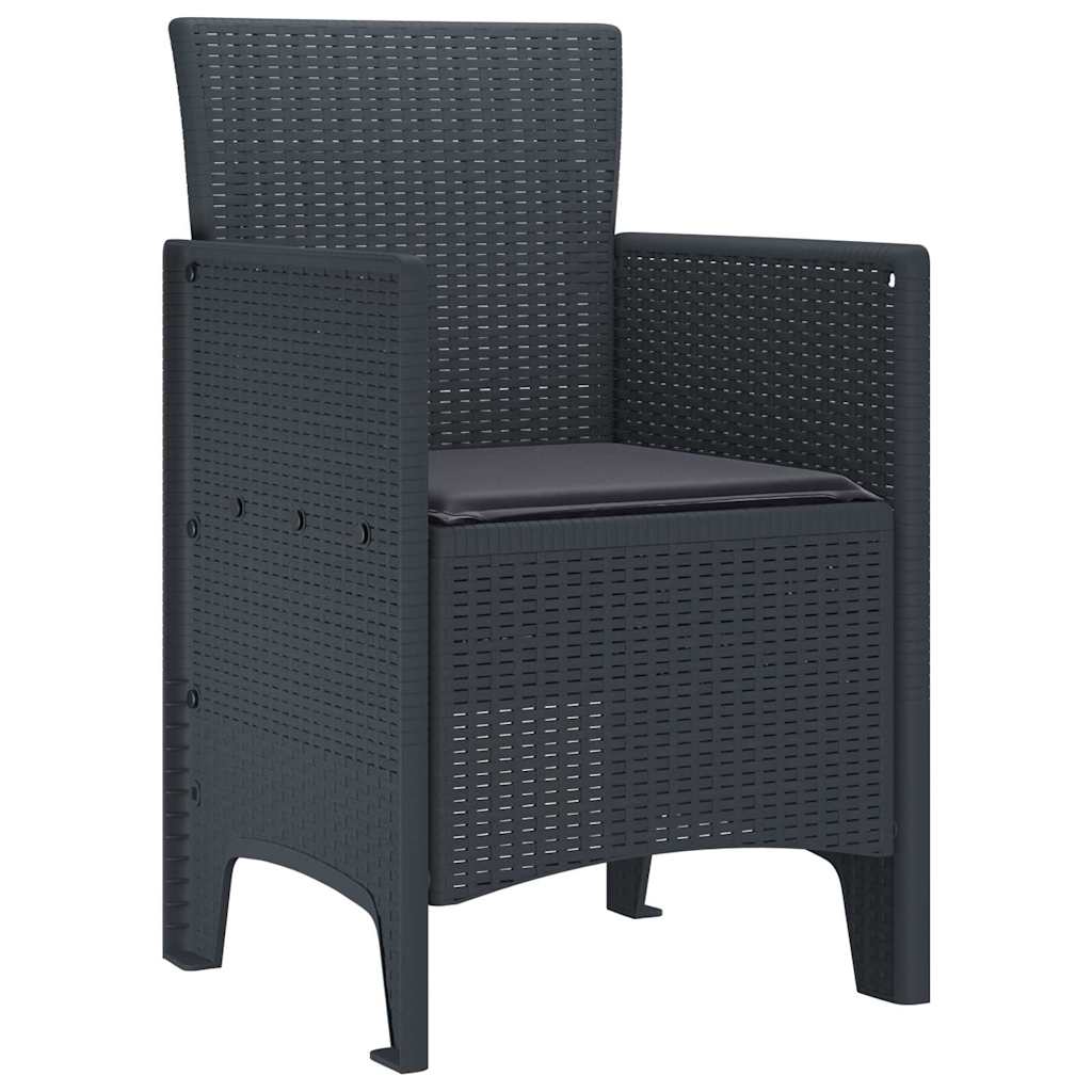 Hage Stol 2 pcs Antrasitt 53 x 49 x 85 cm PP