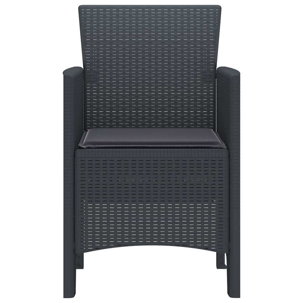 Hage Stol 2 pcs Antrasitt 53 x 49 x 85 cm PP