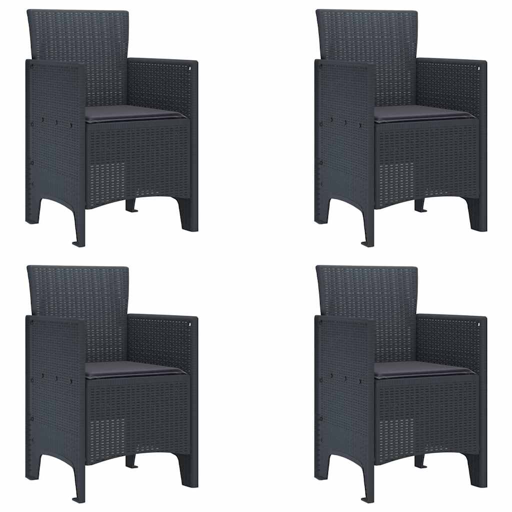 Hage Stol 4 pcs Antrasitt 53 x 49 x 85 cm PP