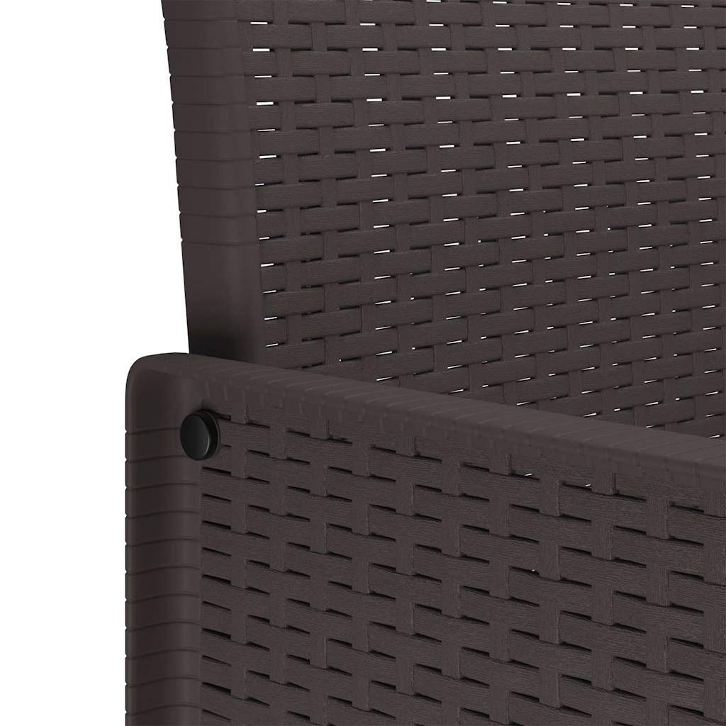 Hagemøbler med puter 4 pcs Brun Standard Polypropen