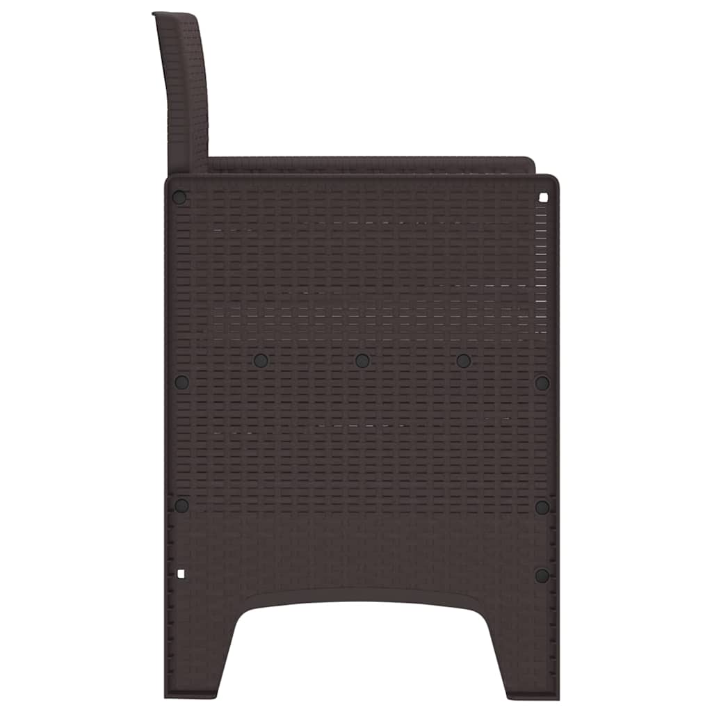 Hagemøbler med puter 4 pcs Brun Standard Polypropen