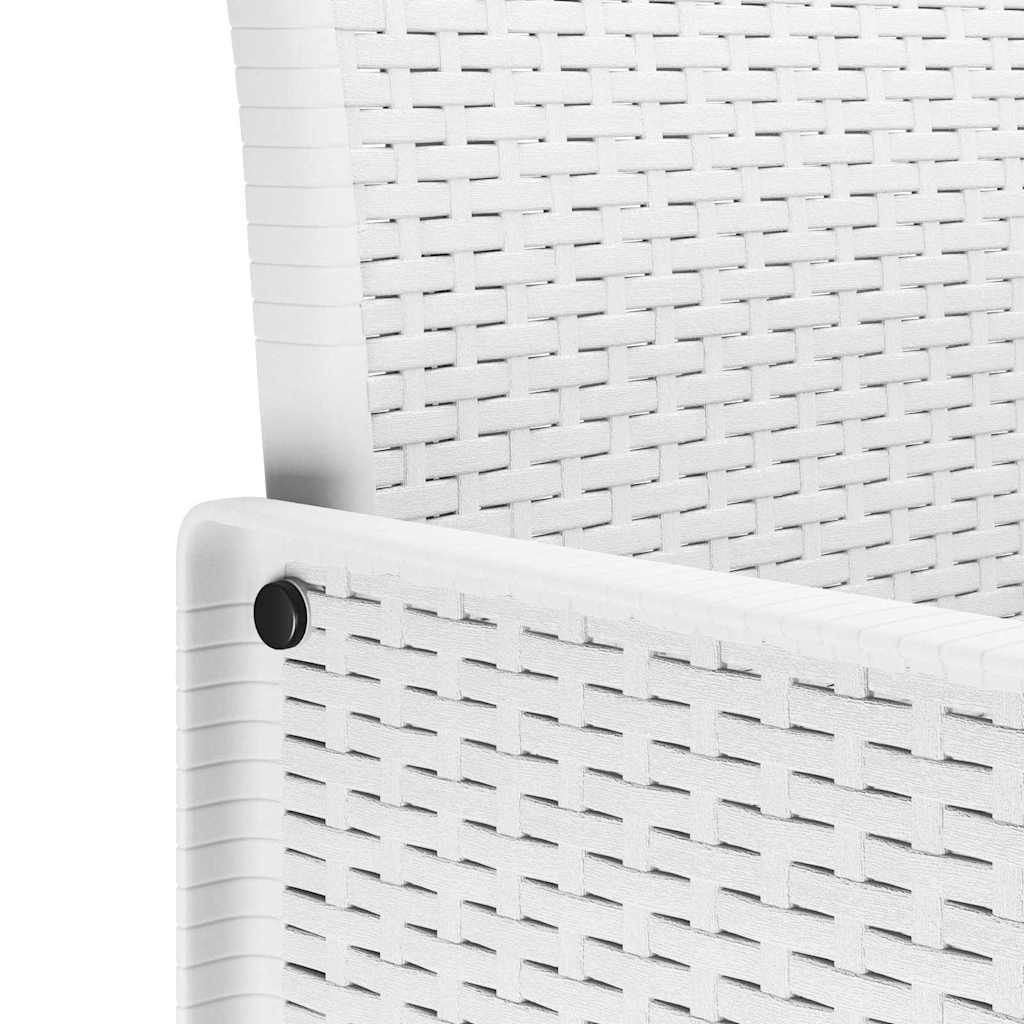 Hagemøbler med puter 4 pcs Hvit 53 x 49 x 85 cm Plast
