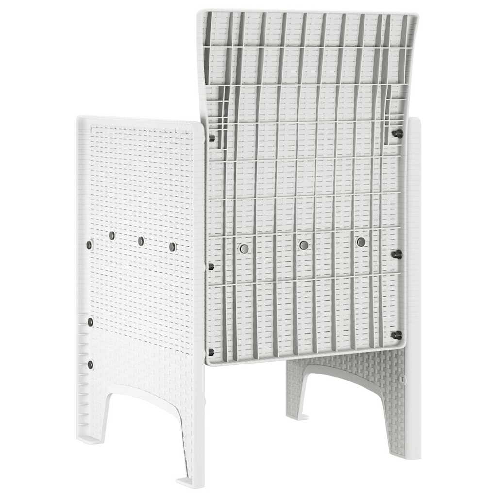 Hagemøbler med puter 4 pcs Hvit 53 x 49 x 85 cm Plast