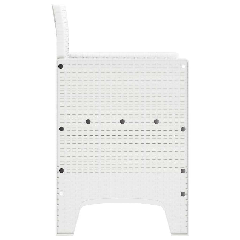 Hagemøbler med puter 4 pcs Hvit 53 x 49 x 85 cm Plast