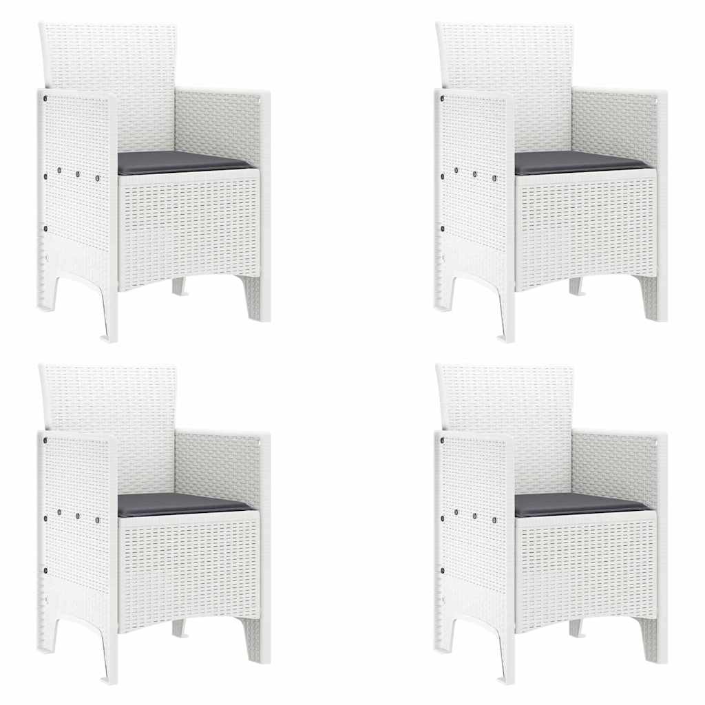 Hage Stoler 4 pcs Hvit 53 x 49 x 85 cm Plast