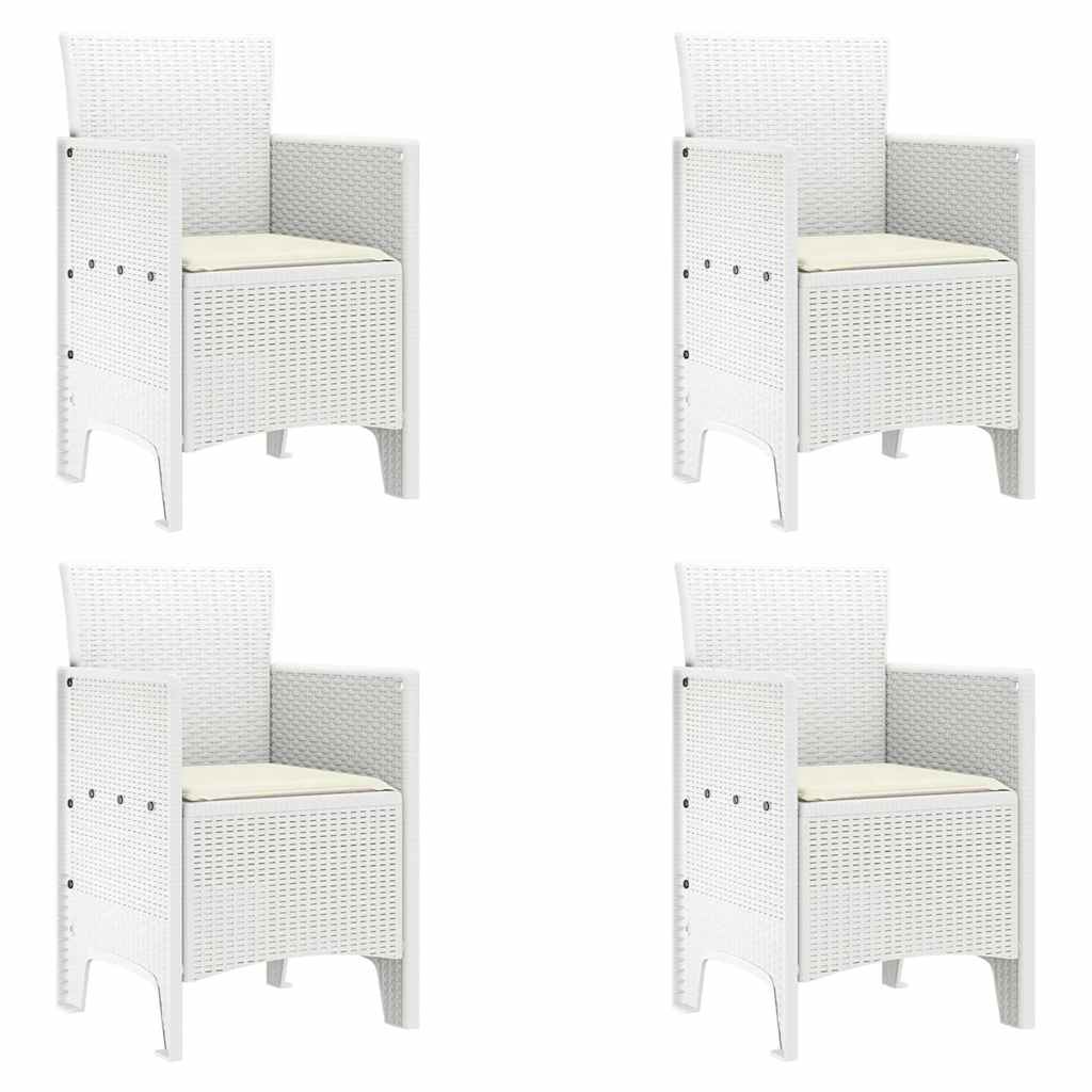Hage Stoler Sett 4 pcs Hvit 53 x 49 x 85 cm Plast