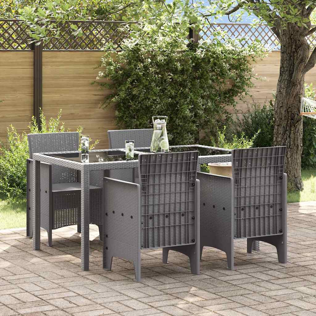 Hage Stoler 4 pcs Lysegrå 53 x 49 x 85 cm Plast