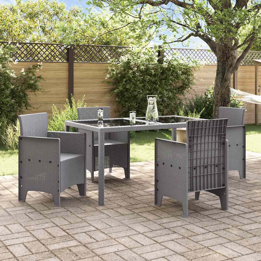 Hage Stoler 4 pcs Lysegrå 53 x 49 x 85 cm Plast
