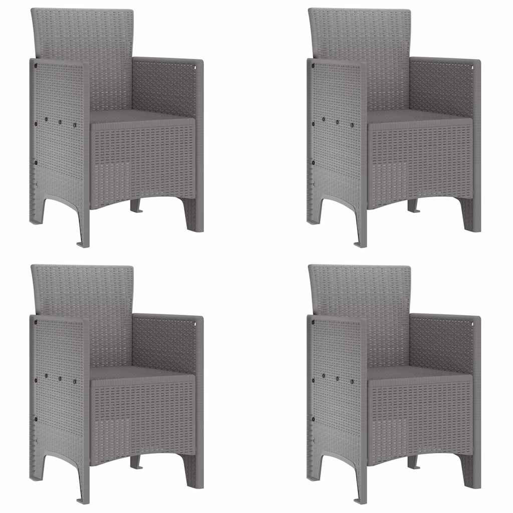 Hage Stoler 4 pcs Lysegrå 53 x 49 x 85 cm Plast