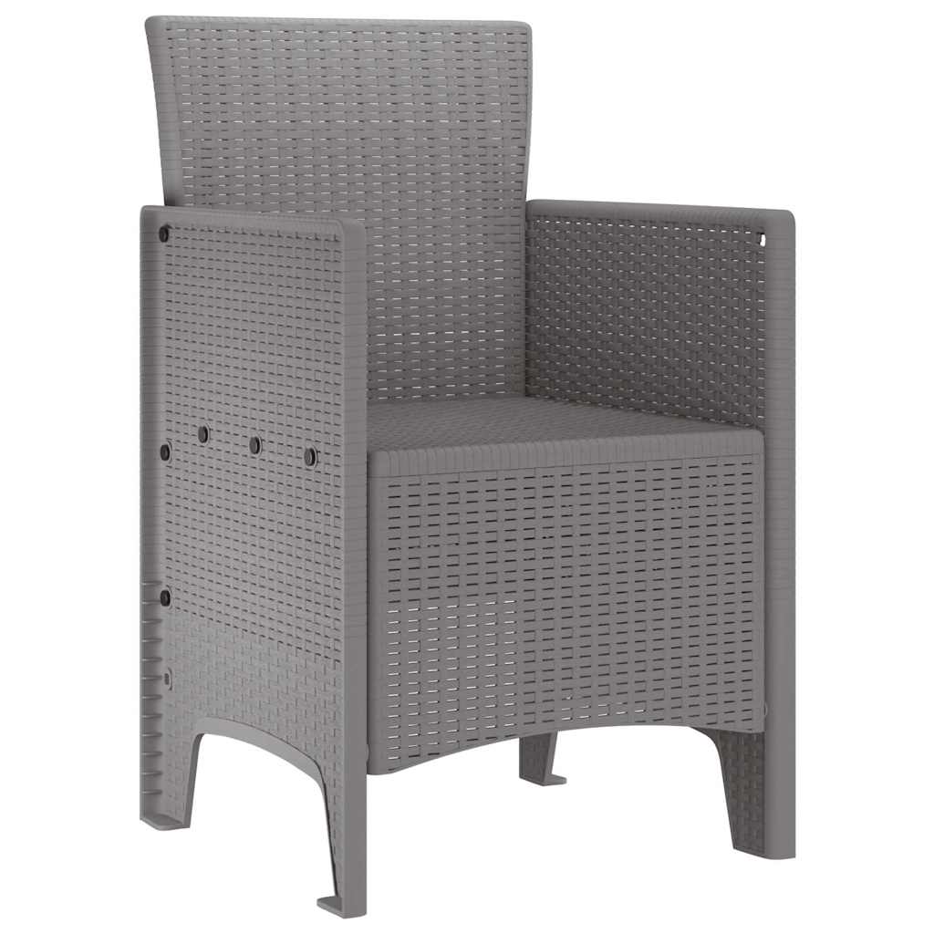 Hage Stoler 4 pcs Lysegrå 53 x 49 x 85 cm Plast