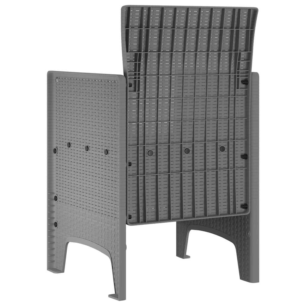 Hage Stoler 4 pcs Lysegrå 53 x 49 x 85 cm Plast