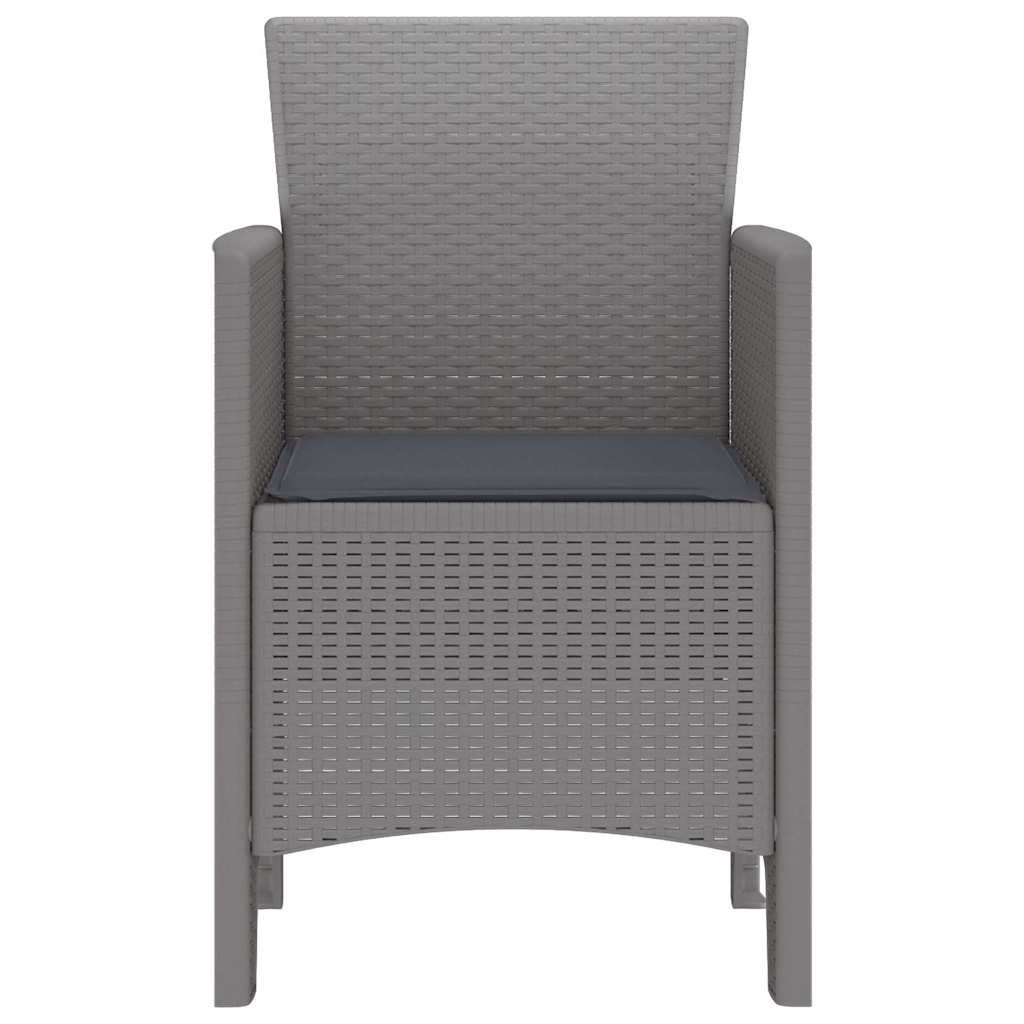 Hage Stoler med Puter 4 pcs Lysegrå 53 x 49 x 85 cm Plast