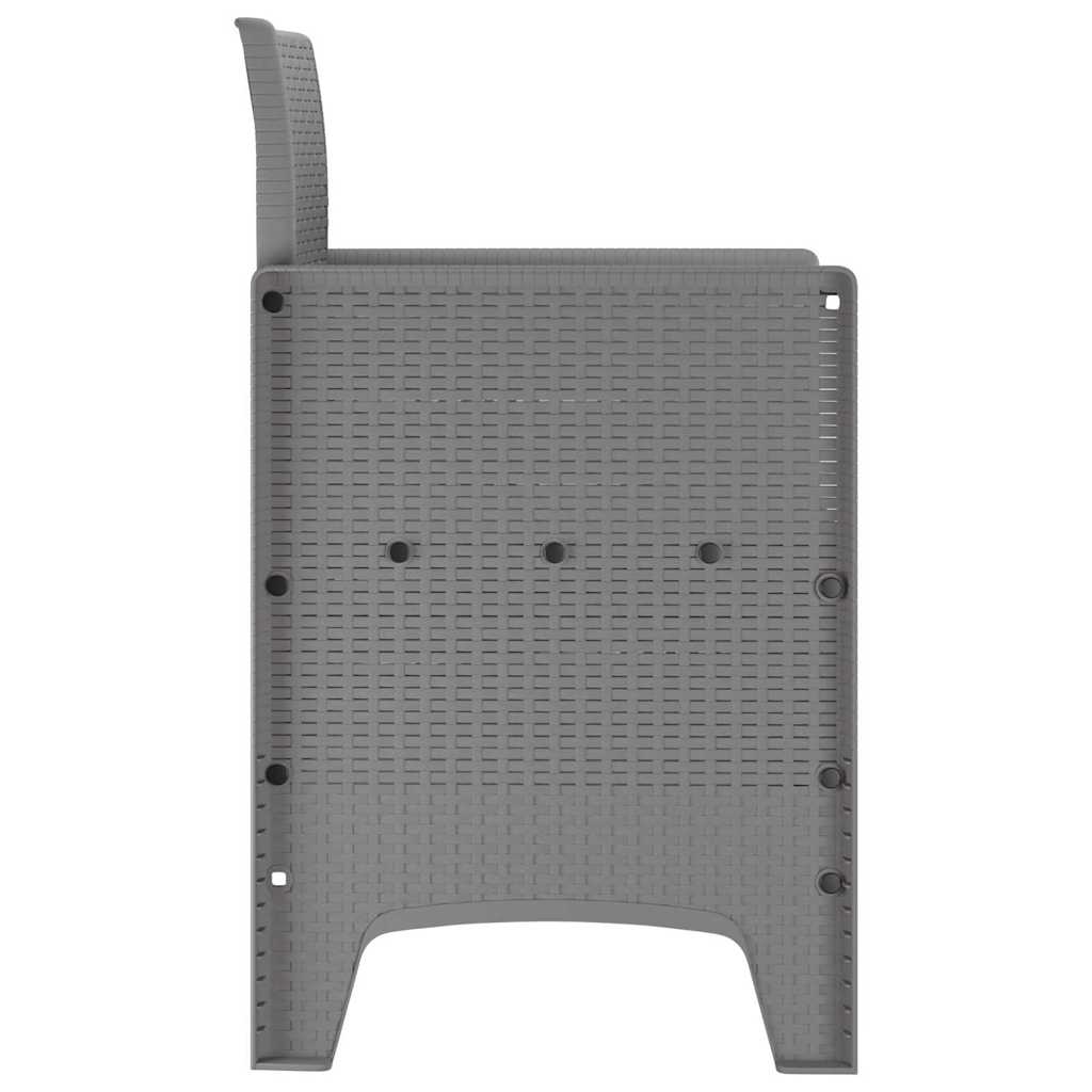 Hage Stoler med Puter 4 pcs Lysegrå 53 x 49 x 85 cm Plast