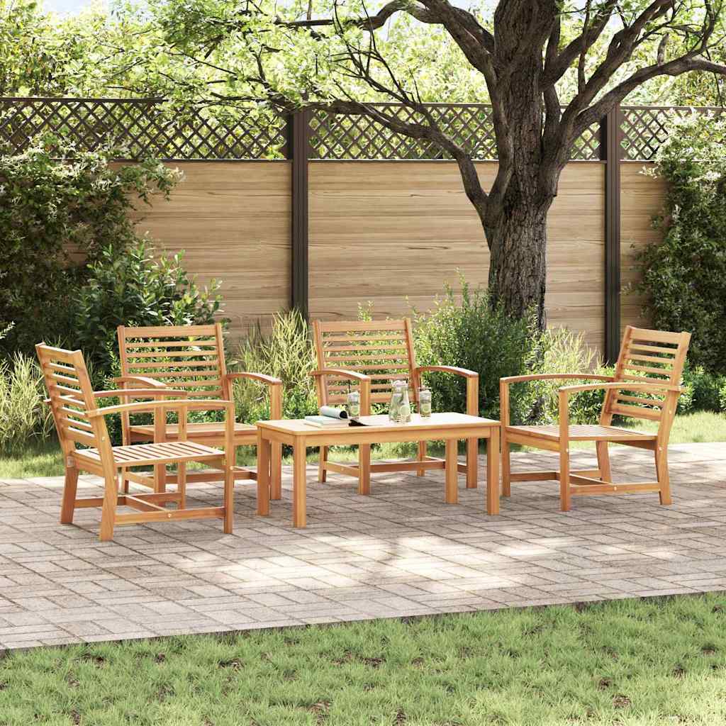 Hagesofa Set 5 pcs Naturlig Heltre teak