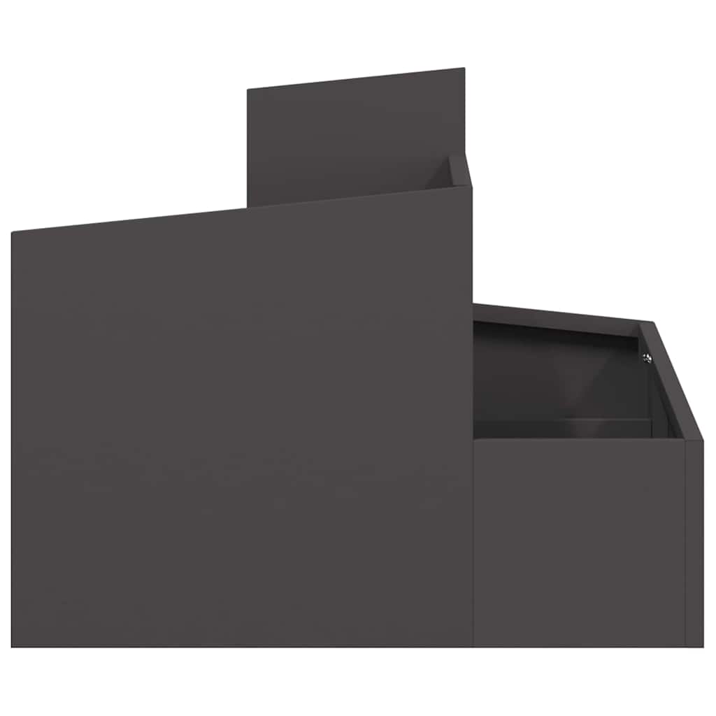Hagepotte Svart 60x60x50 cm - Stål